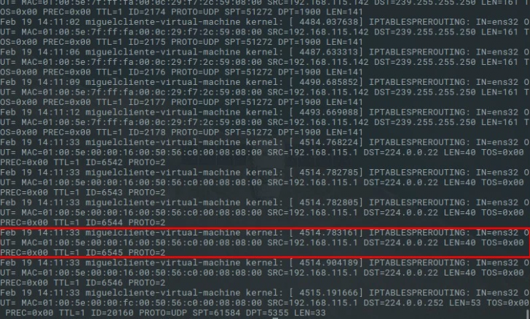 Registro de actividad mediante IPTables en Linux