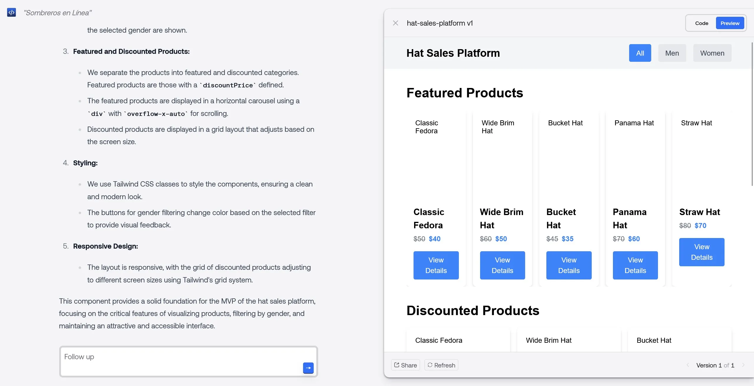 Esta IA es capaz de crear una app sin necesidad de saber programación, totalmente gratis y en cuestión de minutos 2 tienda online sombreros llamacoder 4280547